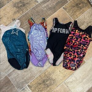 K-Bee Gymnastics Leotards Bundle of 4 Size 10/11